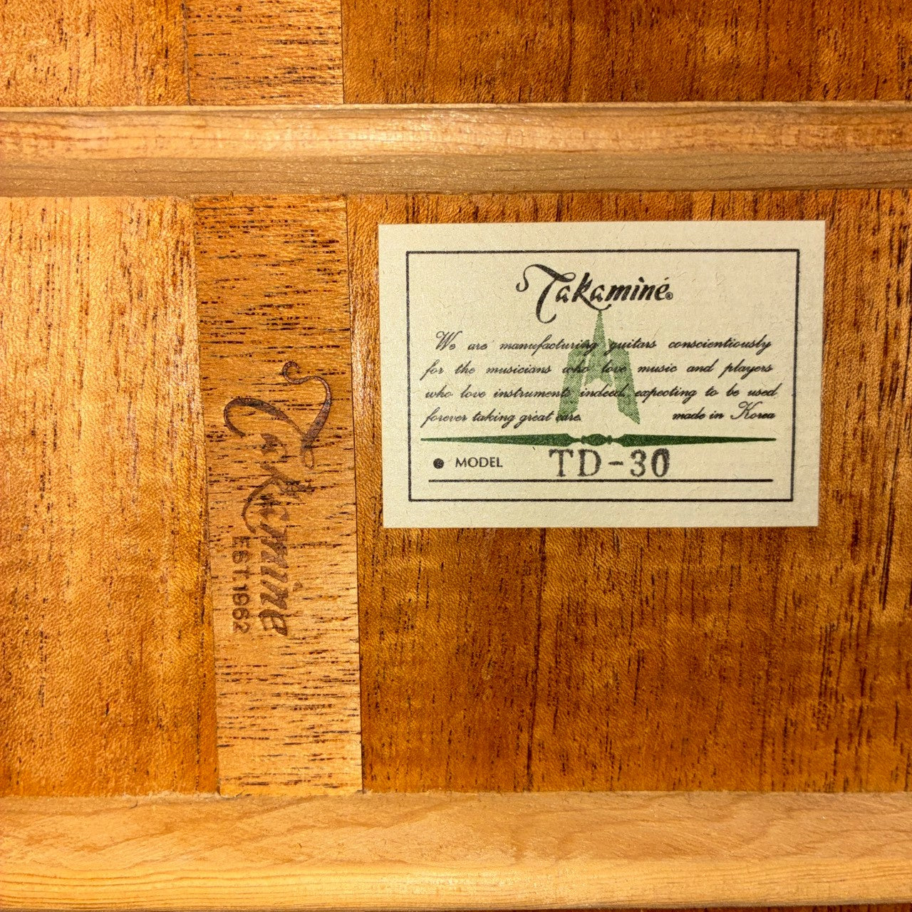 Takamine TD-30 Natural 1990年製【2.06㎏】